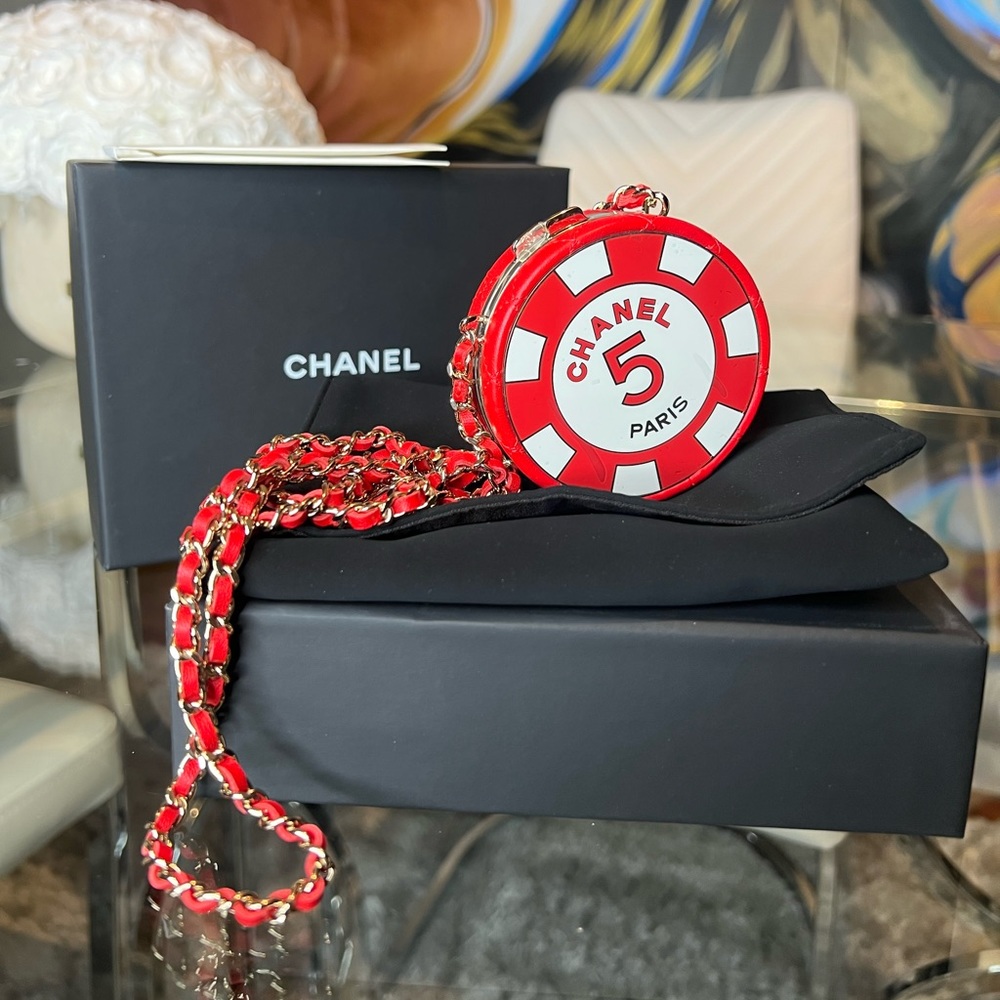 Brand new Chanel poker chip leather bag.